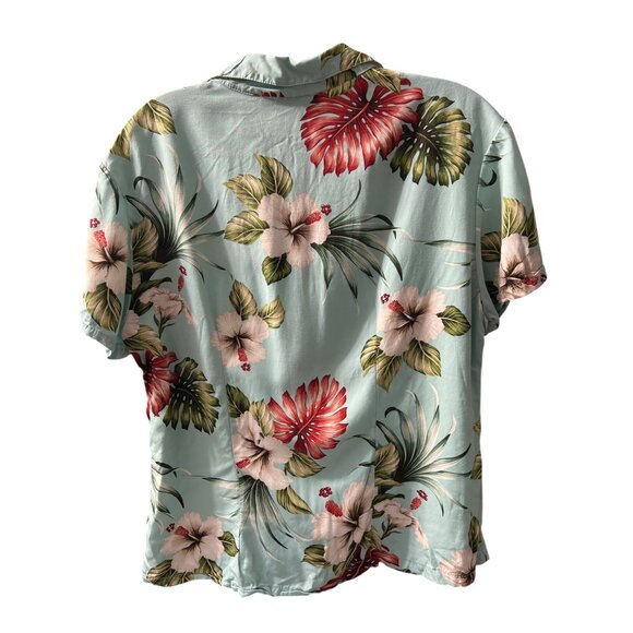 Paradise Bay Hawaiian Floral Short Sleeve Shirt L Made In Hawaii - Picture 4 of 5